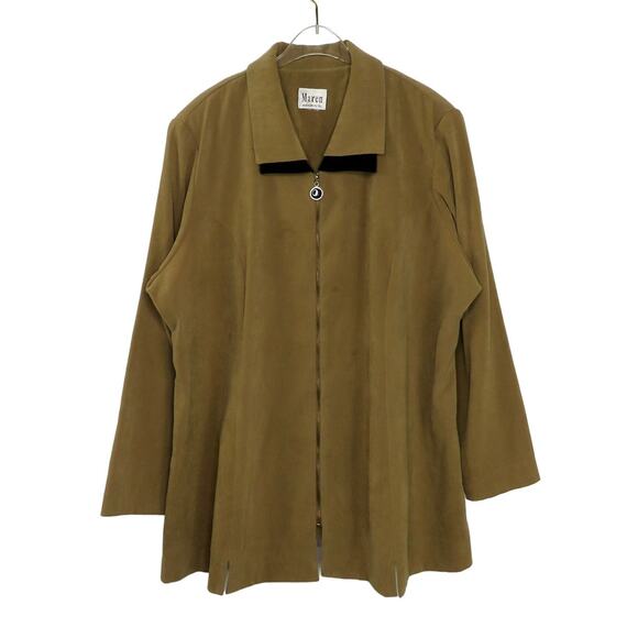 Maren 1980s Vintage Jacket Tan & Black Suede  Casual Jacket Large - Picture 5 of 8